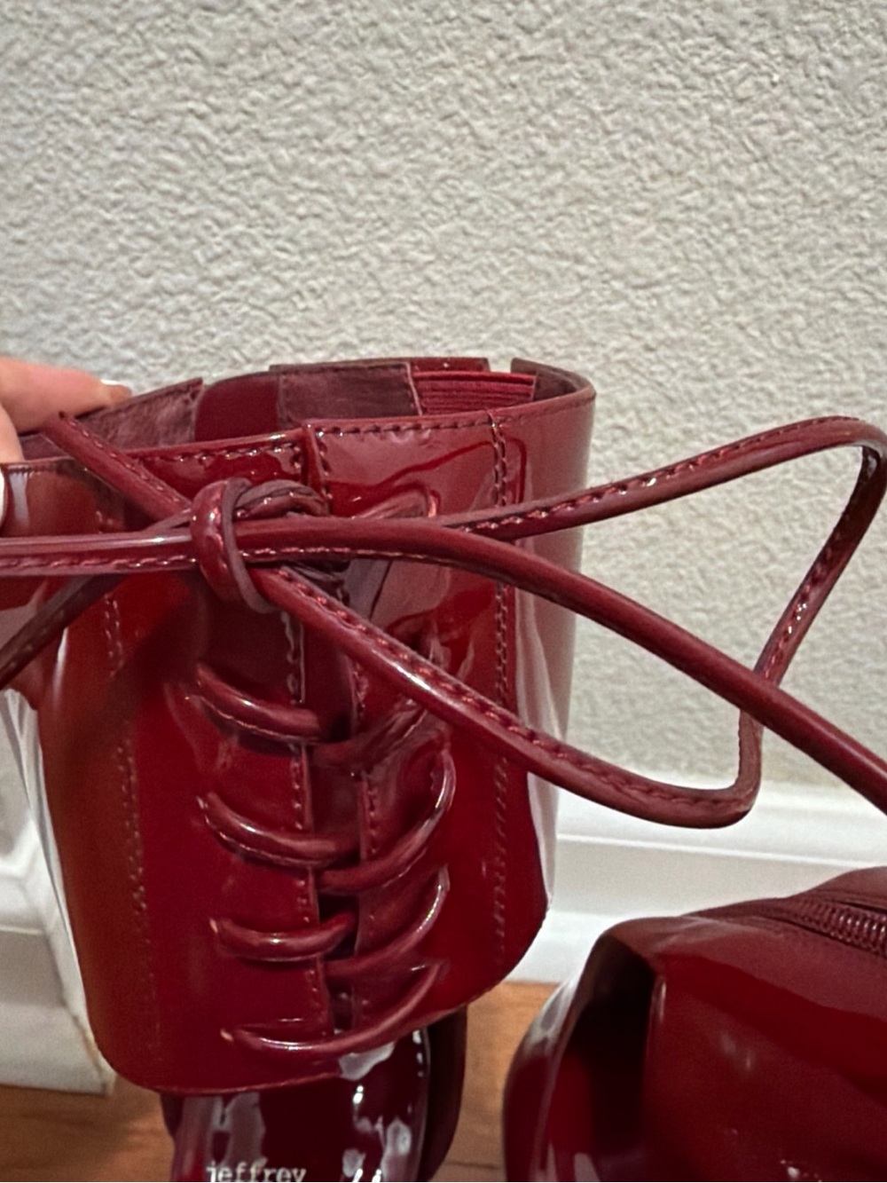 Jeffrey Campbell Red Patent Pointed-Toe Ankle-Strap Pump 10 - Picture 6 of 12